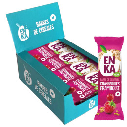 Barre de Céréales Enka Cranberries & Framboise - Boite distributrice de 20 barres