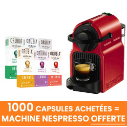 Lot 1000 Capsules Nespresso Compatible Orubia + Machine à café Nespresso Krups Inissia OFFERTE
