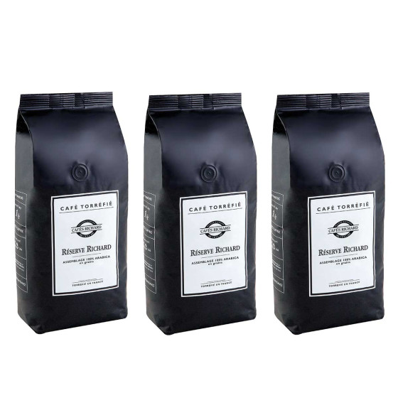 Café en Grains Cafés Richard Réserve Richard - 3 paquets - 3 Kg