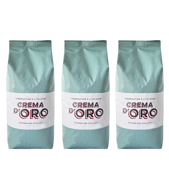 Café en Grains Cafés Richard Crema d'Oro - 3 paquets - 3 Kg