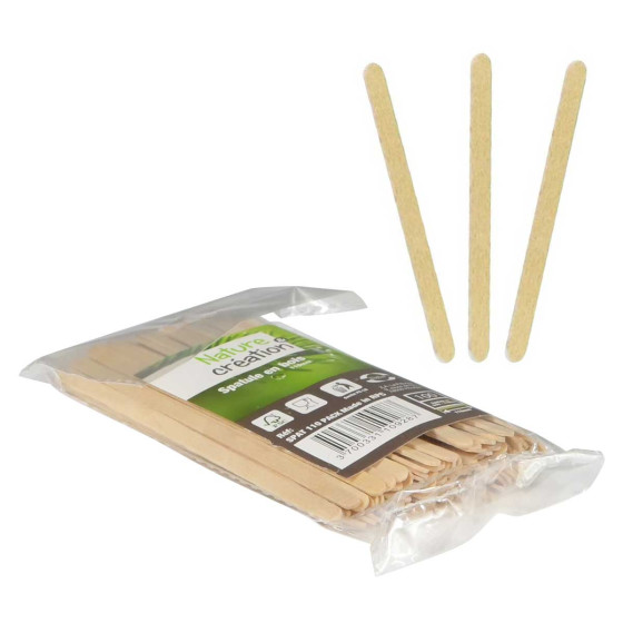 Spatule en bois - Touillette 110 mm - 50 sachets soit 5000 spatules
