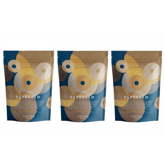 Café de Spécialité en Grains Bio Loutsa Espresso - 3 paquets - 750 gr