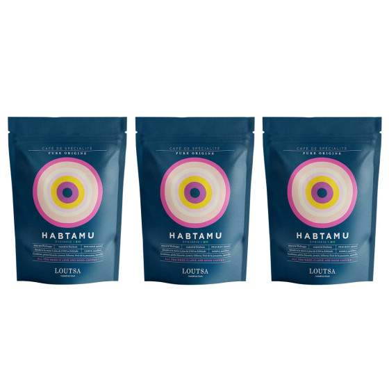 Café de Spécialité en Grains Bio Loutsa Éthiopie Habtamu - 3 paquets - 750 gr
