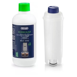 Kit entretien Delonghi - 1 Cartouche filtrante DLSC002 + 1 Détartrant DLSC500