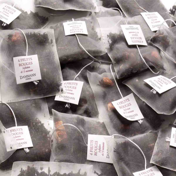 Thé Noir aromatisé Dammann Frères 4 Fruits Rouges - 4 boites - 96 sachets enveloppés