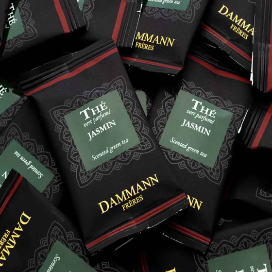 Thé Vert aromatisé Dammann Frères Jasmin - 24 sachets enveloppés