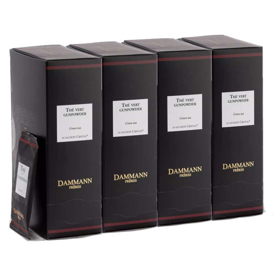 Thé Vert Dammann Frères Gunpowder - 4 boites - 96 sachets enveloppés