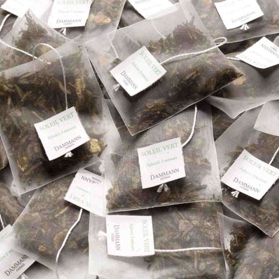 Thé Vert aromatisé Dammann Frères Soleil Vert - 4 boites - 96 sachets enveloppés