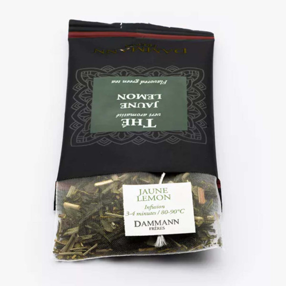 Thé Vert aromatisé Dammann Frères Jaune Lemon - 24 sachets enveloppés
