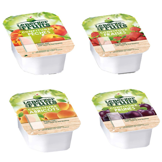 Confiture Le Berger des Fruits Assortiment 4 Parfums 20 gr - 144 barquettes
