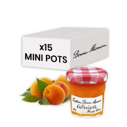 Confiture Bonne Maman - Mini pot en verre de confiture d'Abricot - 15x 30g