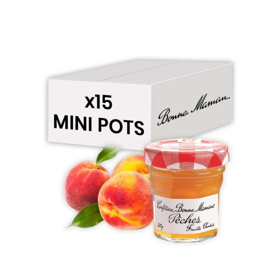Confiture Bonne Maman Pêche 30 gr - 15 mini pots en verre