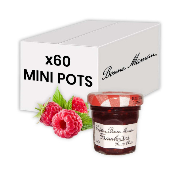 Confiture Bonne Maman - Mini pot en verre de confiture Framboise - 60x 30g