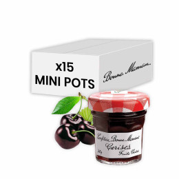 Confiture Bonne Maman Cerise 30 gr - 15 mini pots en verre