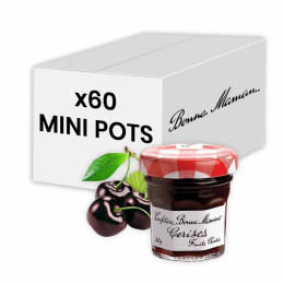 Confiture Bonne Maman Cerise 30 gr - Carton de 60 mini pots en verre
