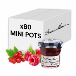 Confiture Bonne Maman Gelée Groseille Framboisée 30 gr - Carton de 60 mini pots en verre