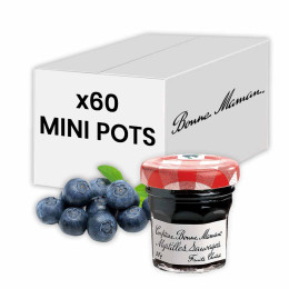 Confiture Bonne Maman - Mini pot en verre de confiture de Myrtille - 60x 30g