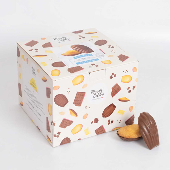 Madeleine Nature Maison Colibri Coque Chocolat au Lait - 30 madeleines emballées individuellement