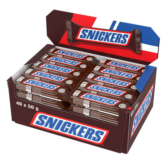 Barre Snickers chocolat et caramel - Boite de 40 Snickers