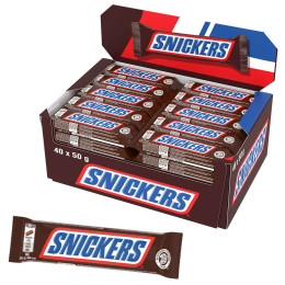 Barre Snickers chocolat et caramel - Boite de 40 Snickers