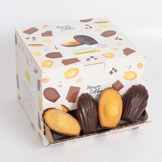 Madeleine Nature Maison Colibri Coque Chocolat Noir - 30 madeleines emballées individuellement