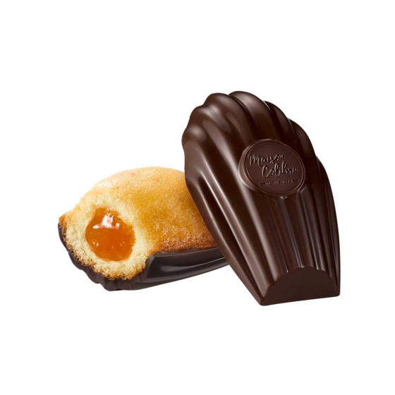 Madeleine Cœur Orange Maison Colibri Coque Chocolat Noir - 30 madeleines emballées individuellement