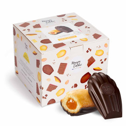 Madeleine Cœur Orange Maison Colibri Coque Chocolat Noir - 30 madeleines emballées individuellement