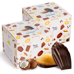 Madeleine Noix de Coco Maison Colibri Coque Chocolat Noir - 2 boites - 60 madeleines emballées individuellement