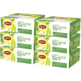 Coffret de Thé Vert Lipton - 6 coffrets - 600 sachets