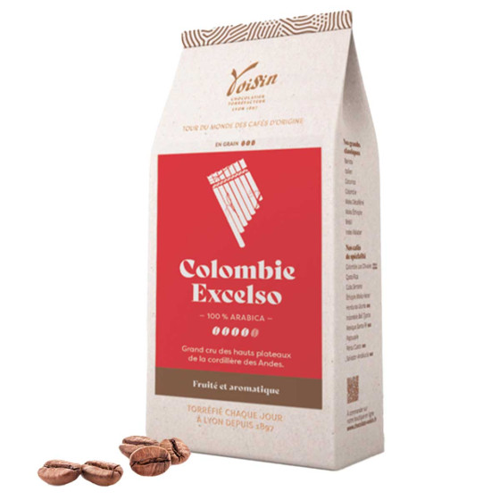 Café en Grains Café Voisin Colombie Excelso - 5 paquets - 5 Kg