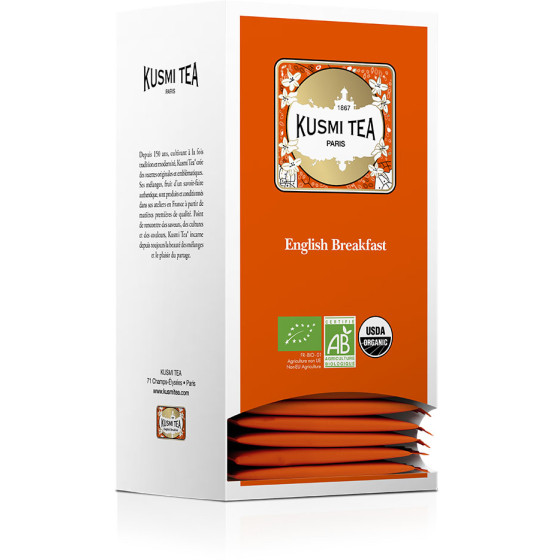 Thé Noir English Breakfast Bio Kusmi Tea - 25 sachets enveloppés