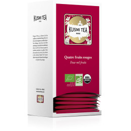 Thé Noir 4 Fruits Rouges Bio Kusmi Tea - 6 boites - 150 sachets enveloppés