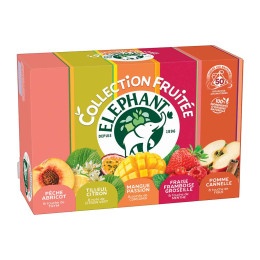 Coffret d'Infusions Fruitées Éléphant 5 variétés  - 50 sachets pyramides