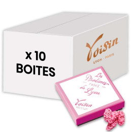 Chocolat Voisin Spécialités de Lyon Les Pralines Roses - 10 boites - 450 gr