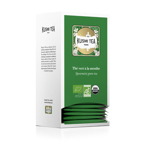 Thé Vert Menthe Bio Kusmi Tea - 25 sachets enveloppés