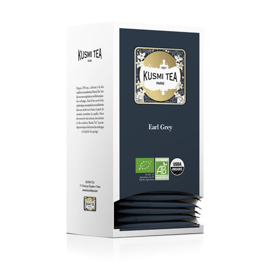 Thé Noir Earl Grey Bio Kusmi Tea - 25 sachets enveloppés