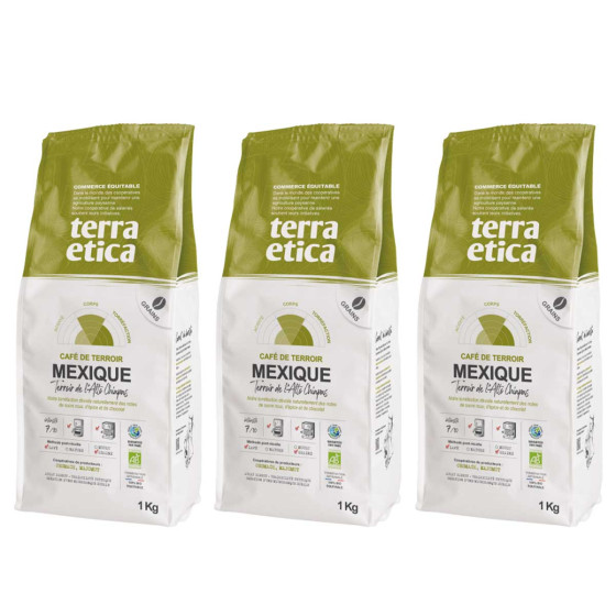 Café en Grains Bio Terra Etica Mexique - 3 paquets - 3 Kg