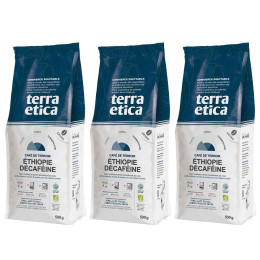 Café en Grains Bio Terra Etica Éthiopie Décaféiné - 3 paquets - 1,5 Kg