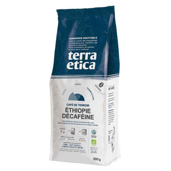 Café en Grains Bio Terra Etica Éthiopie Décaféiné - 6 paquets - 3 Kg