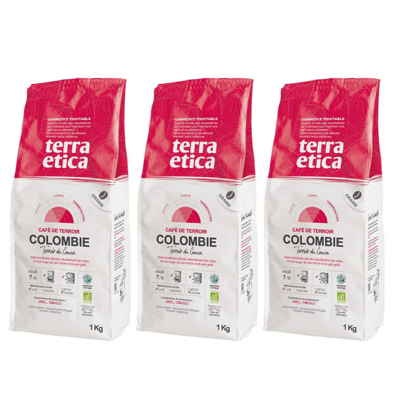Café en Grains Bio Terra Etica Colombie - 3 paquets - 3 Kg