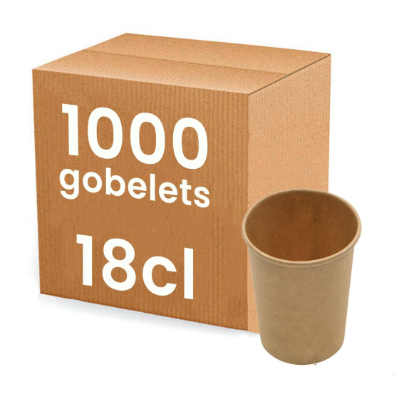 Gobelet à café en Kraft 18 cl - 1000 gobelets