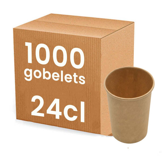 Gobelet à café en Kraft 24 cl - 1000 gobelets