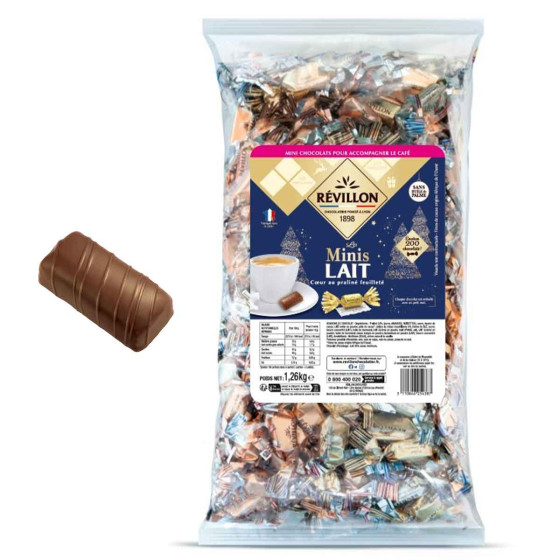 200 Mini Papillotes au Chocolat au lait praliné - Révillon - 1,26 Kg