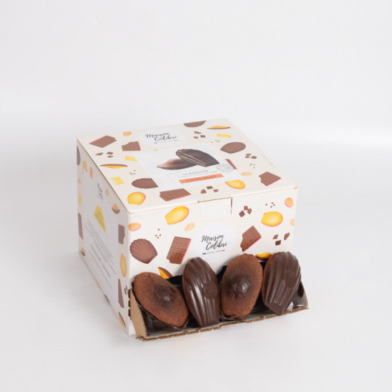 Madeleine Chocolat Maison Colibri Coque Chocolat Noir - 30 madeleines emballées individuellement