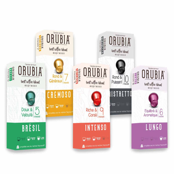 Kit réassortiment pour Nespresso - Pack Pro - 200 Boissons Orubia