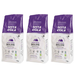 Café en Grains Bio Terra Etica Bolivie - 3 paquets - 3 Kg