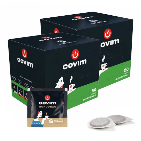 Dosette ESE Café Covim Honduras 100% Arabica - 2 boites - 100 dosettes emballées individuellement