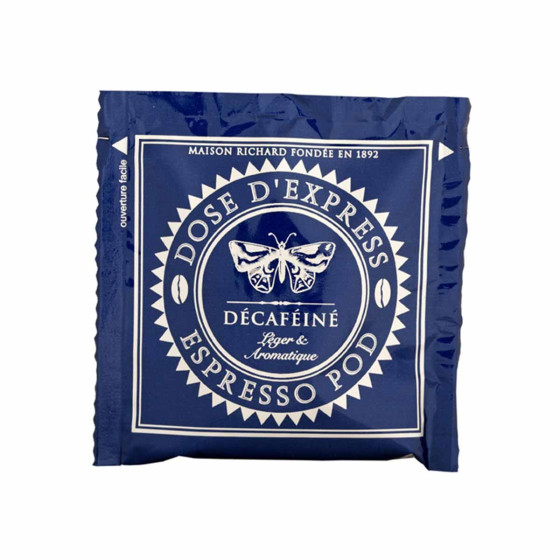 Dosette ESE Cafés Richard Décaféiné 100% Arabica - 25 dosettes emballées individuellement