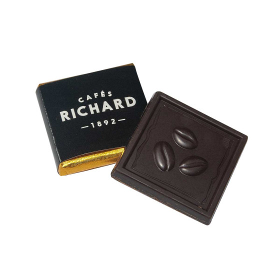 Chocolat Cafés Richard Carrés Noir 70% Cacao - 200 chocolats emballés individuellement