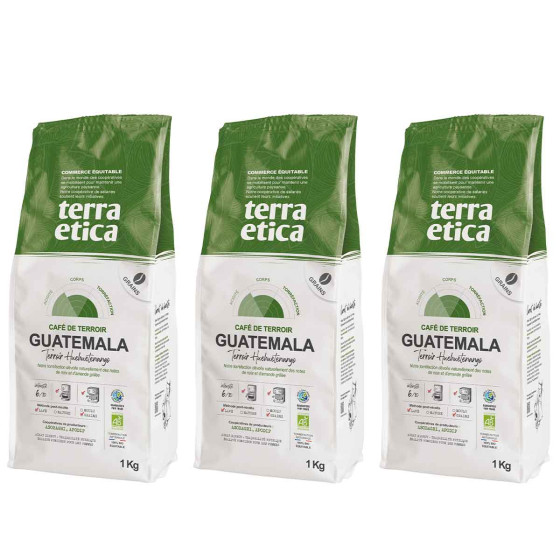 Café en Grains Bio Terra Etica Guatemala - 3 paquets - 3 Kg